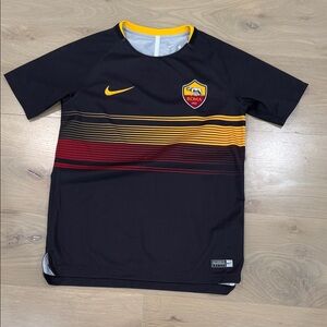 Nike Kids AS Roma Black and Gold Jersey